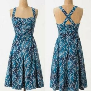 Anthropologie HD in Paris Size 4 Blue Mini Dress